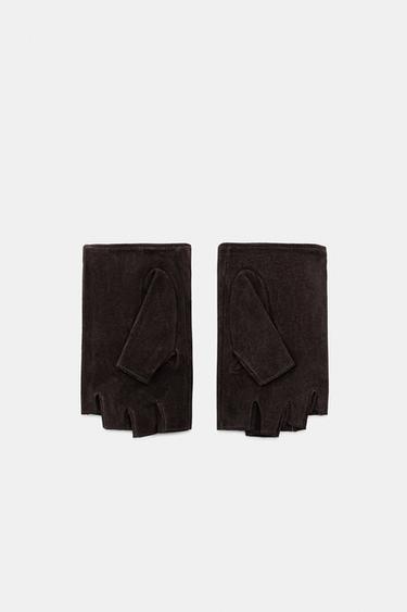 MITAINES EN DAIM 100 % - Marron de Zara - Image 3