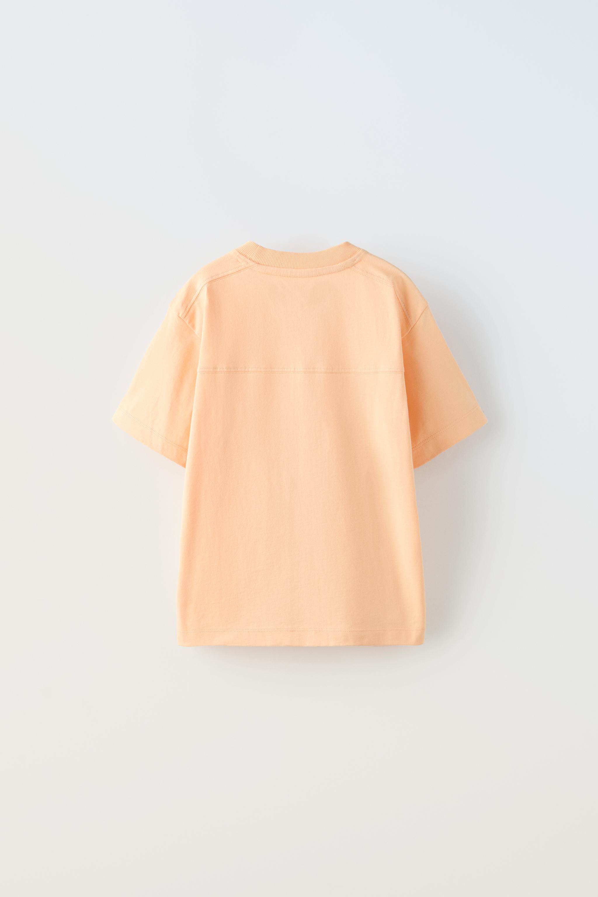 エンブロイダリーパッチ Tシャツ - ライトオレンジ | ZARA Japan / 日本