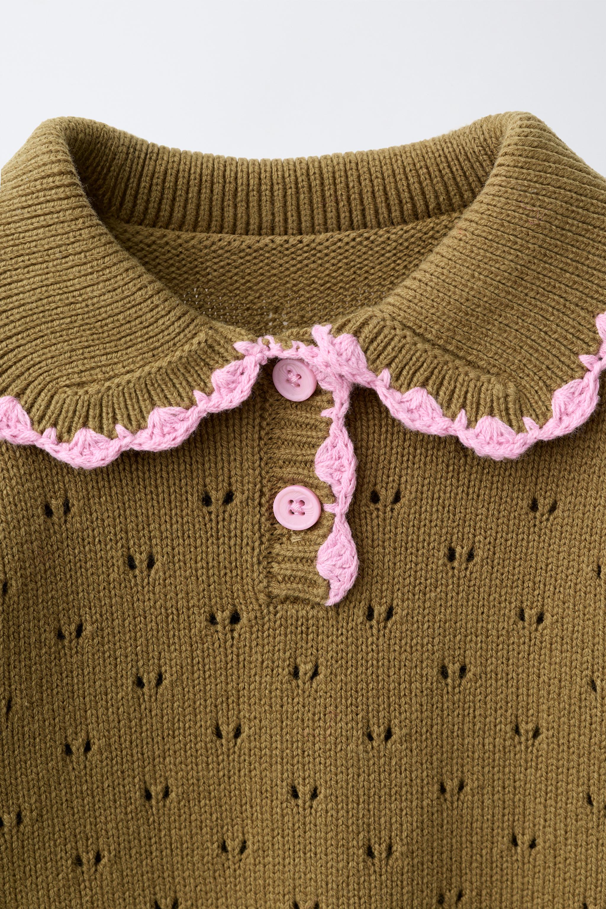 Детские свитеры Zara CONTRAST KNIT POLO — фото 3