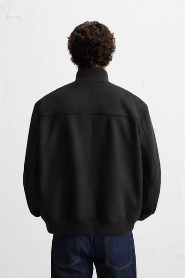 BLOUSON EFFET DAIM - Noir de Zara - Image 2