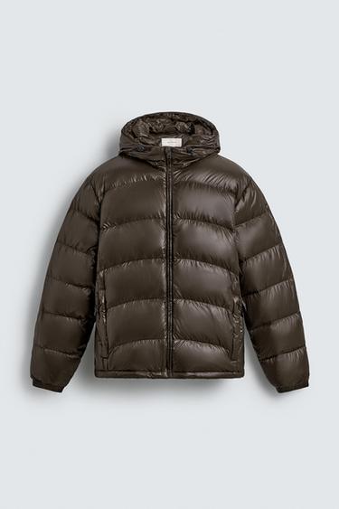 80% DOWN - 20% FEATHER WATER-REPELLENT PUFFER JACKET - Chocolate by Zara