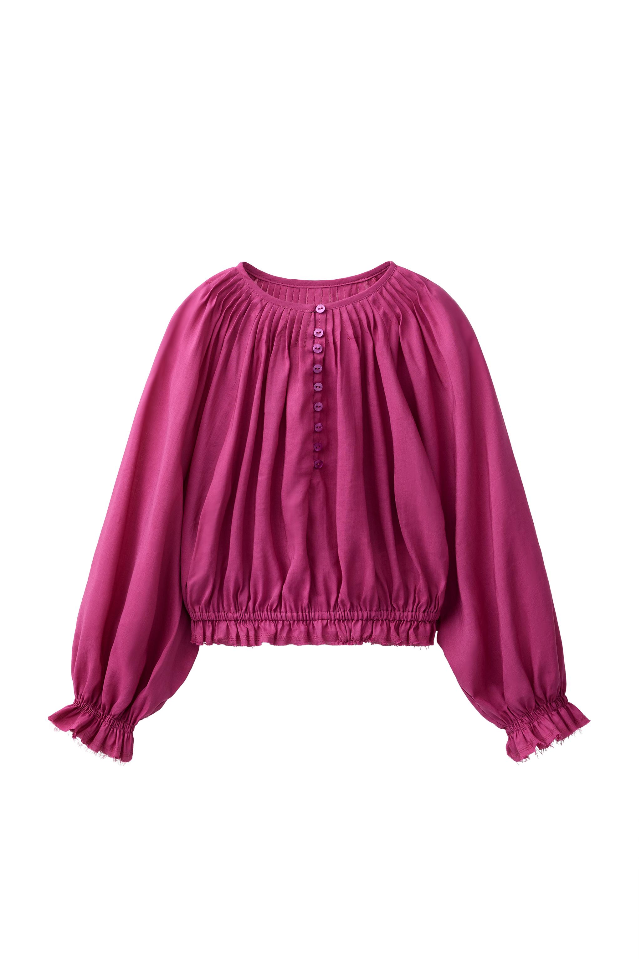 RAMIE PINTUCK BLOUSE - Raspberry | ZARA Canada