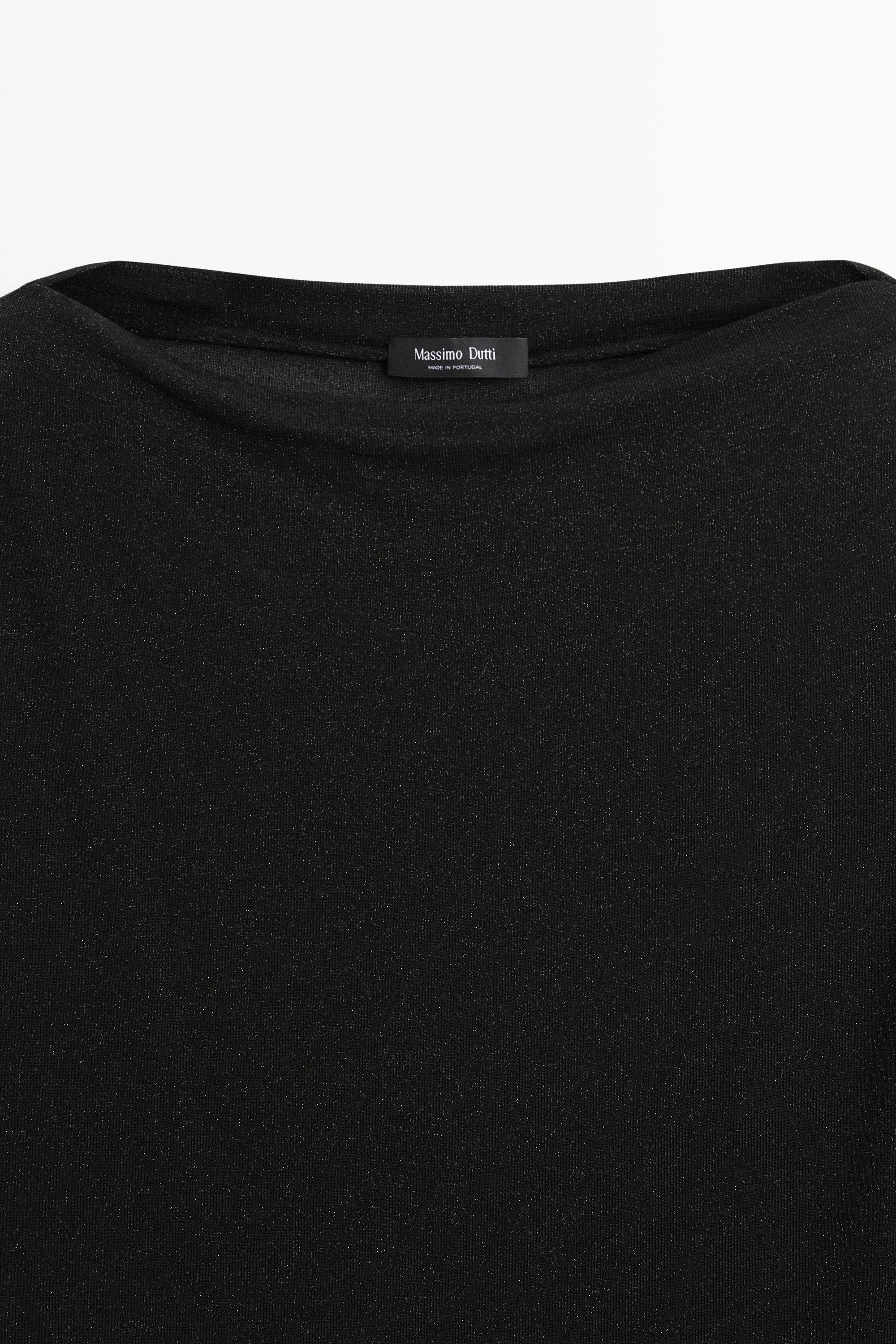 T-shirt asymétrique léger effet métallisé