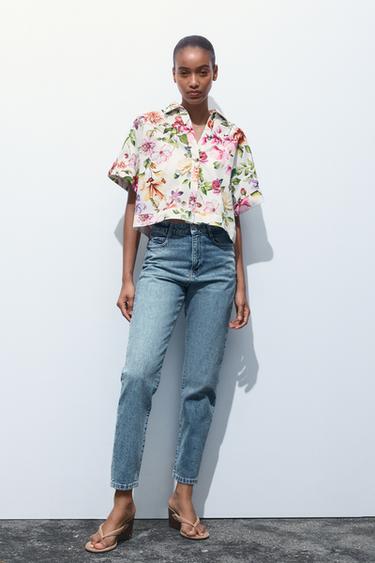 FLORAL PRINT POPLIN SHORT SHIRT - Multicoloured by Zara - Image 0