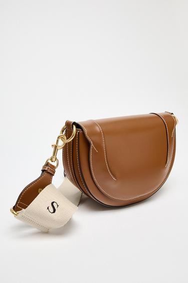 CANVAS STITCH DETAIL CROSSBODY BAG - Dark tan de Zara - Image 1