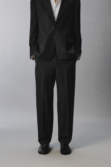 LIMITED EDITION 100% WOOL SUIT TROUSERS - Black by Zara