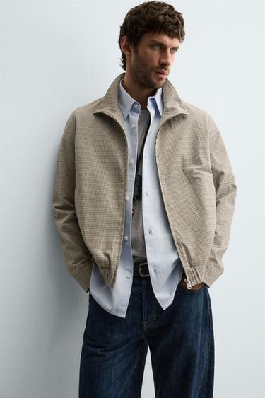 BLOUSON STRUCTURÉ À CARREAUX - brun de Zara - Image 6