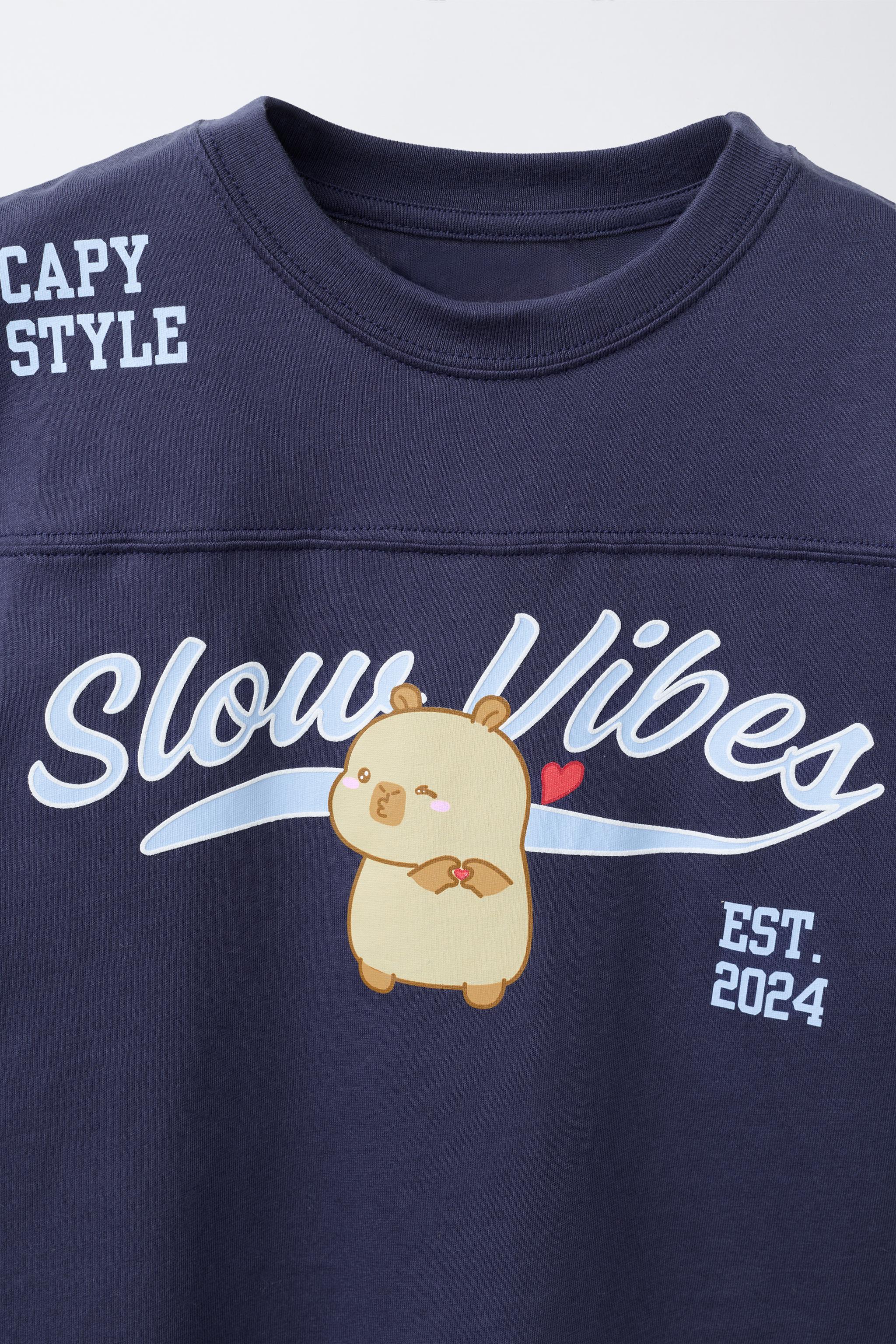 Детские футболки Zara CAPIBARA CAPYFUN © PRINTED T-SHIRT — фото 3