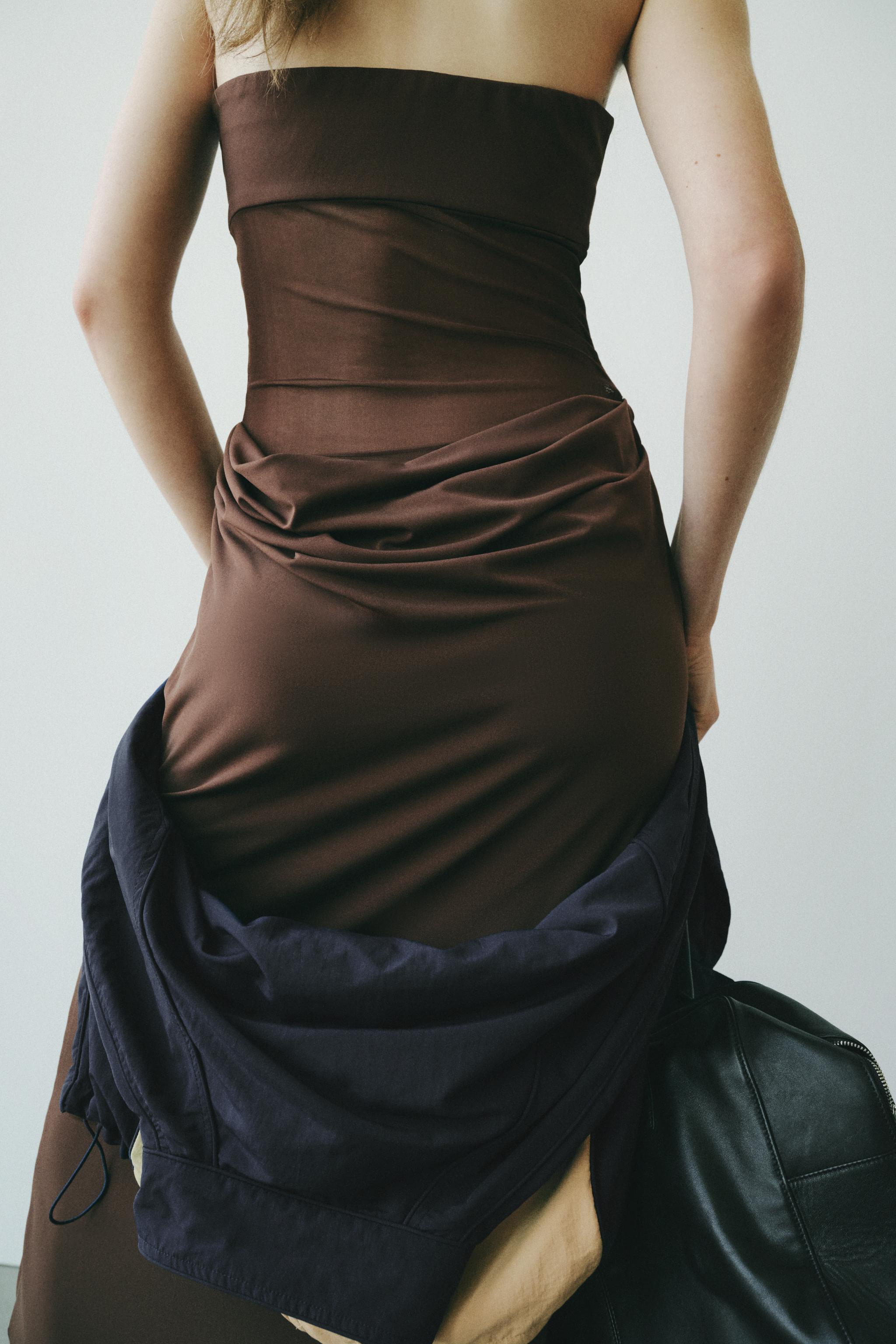 ROBE MI-LONGUE DRAPÉE BIMATIÈRE