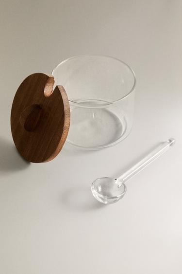 SET OF WOODEN TUMBLERS AND SUGAR BOWL - Light beige by Zara - Image 3