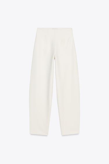 INTERLOCK ZIP TROUSERS - Ecru by Zara - Image 4