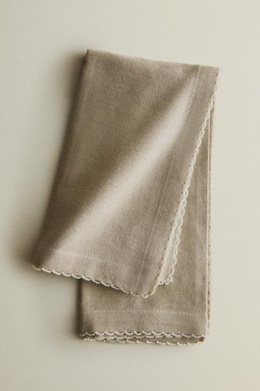 CONJUNTO DE GUARDANAPOS COM ONDAS (CONJUNTO DE 2) - Bege-claro da Zara