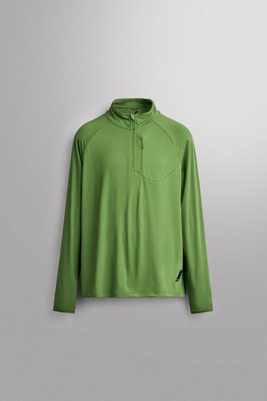 TECHNICAL QUARTER-ZIP T-SHIRT — Sea green 1