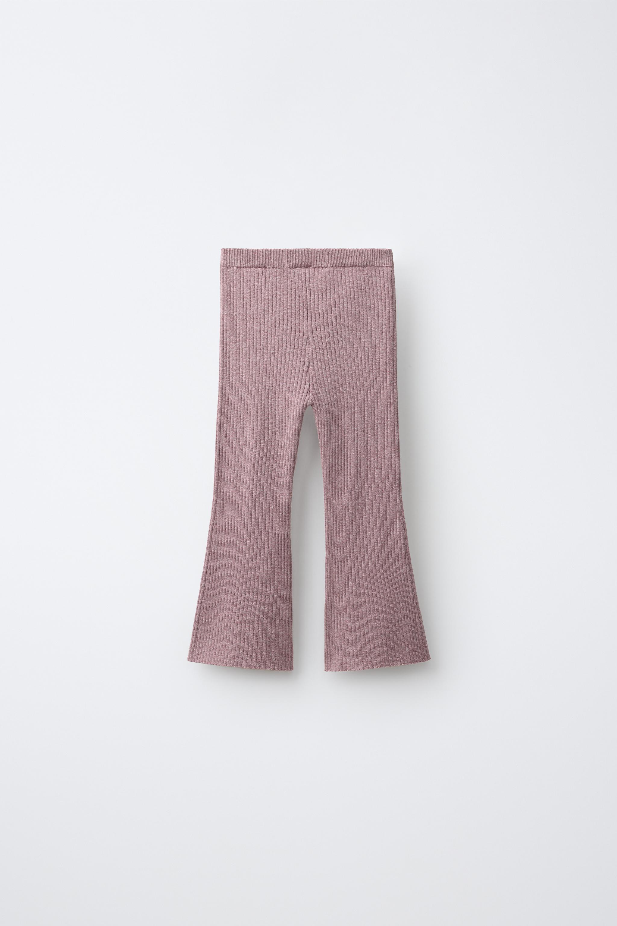 FLARE RIB-KNIT LEGGINGS