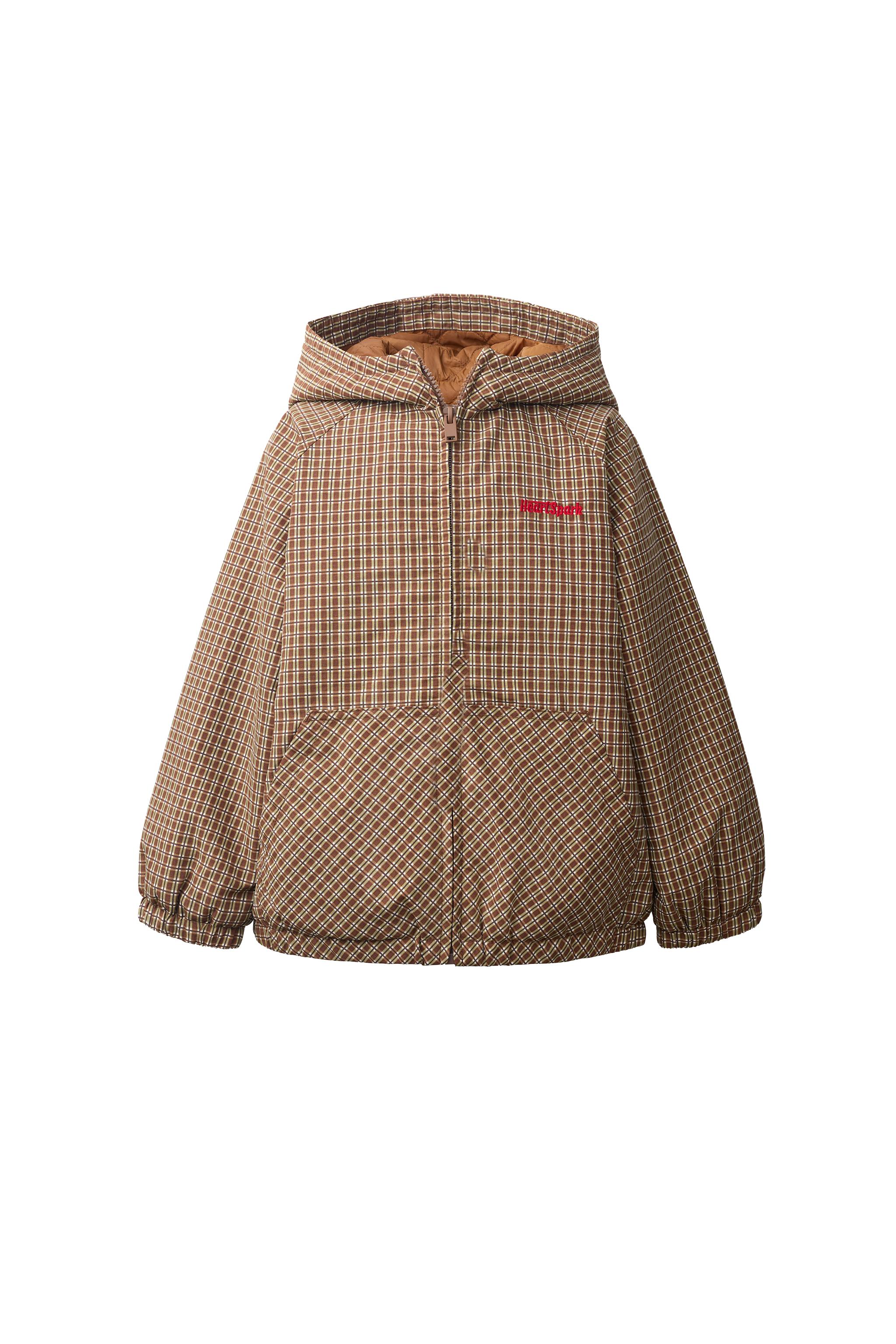 CHECK HOODED JACKET - Brown / Ecru | ZARA United States