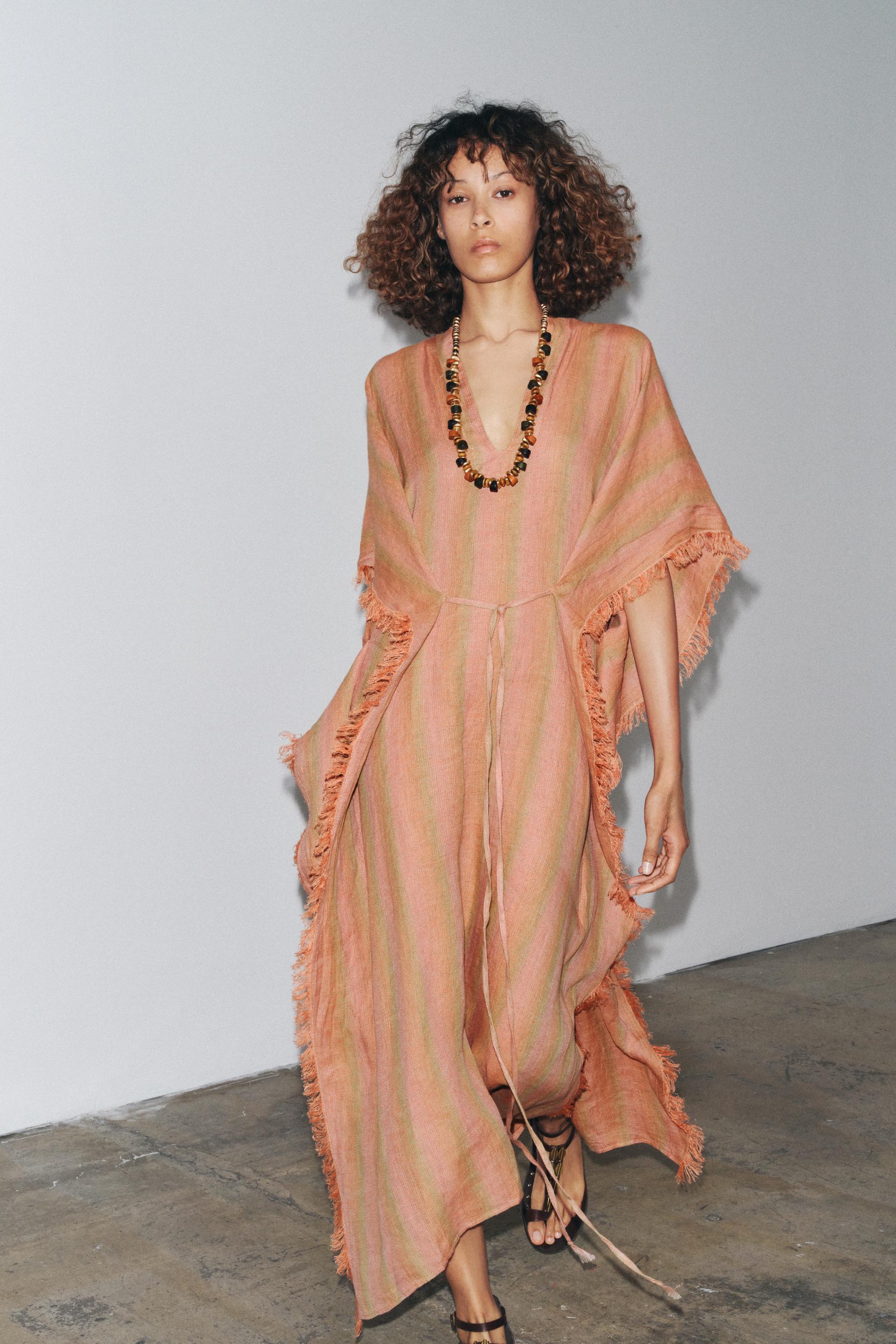 100% LINEN MULTI-POSITION KAFTAN ZW COLLECTION