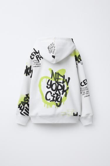 SWEAT À IMPRIMÉ GRAFFITI - Blanc cassé de Zara - Image 1