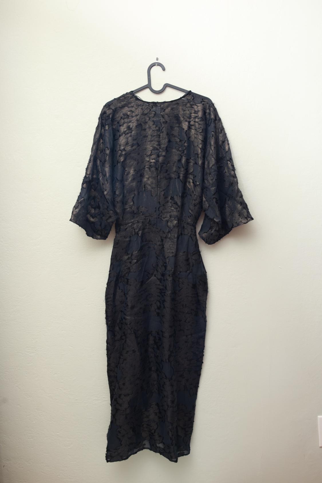 FOIL DRAPED MIDI DRESS - Image 2