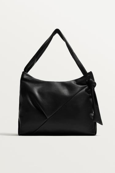 SAC SHOPPER EN CUIR - Noir de Zara