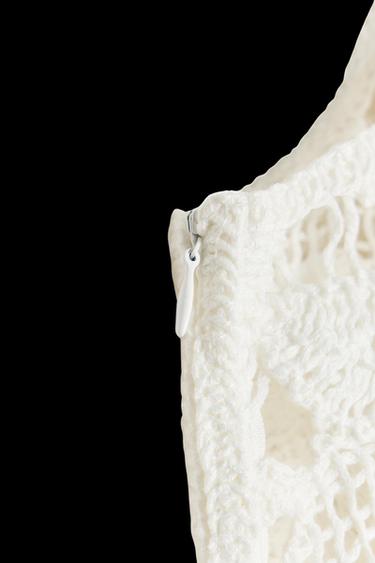 VESTIDO CROCHET FLOR - Blanco de Zara
