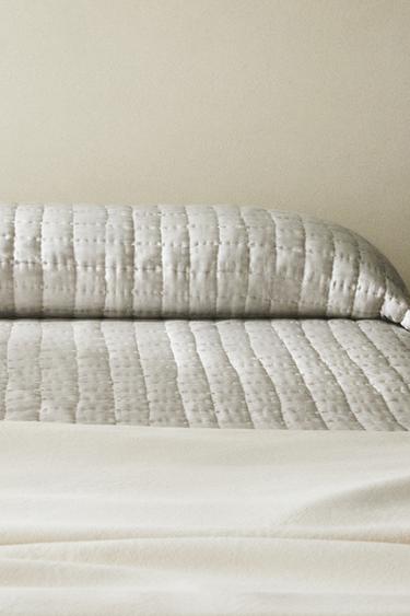 SILK COTTON QUILT - Light grey by Zara