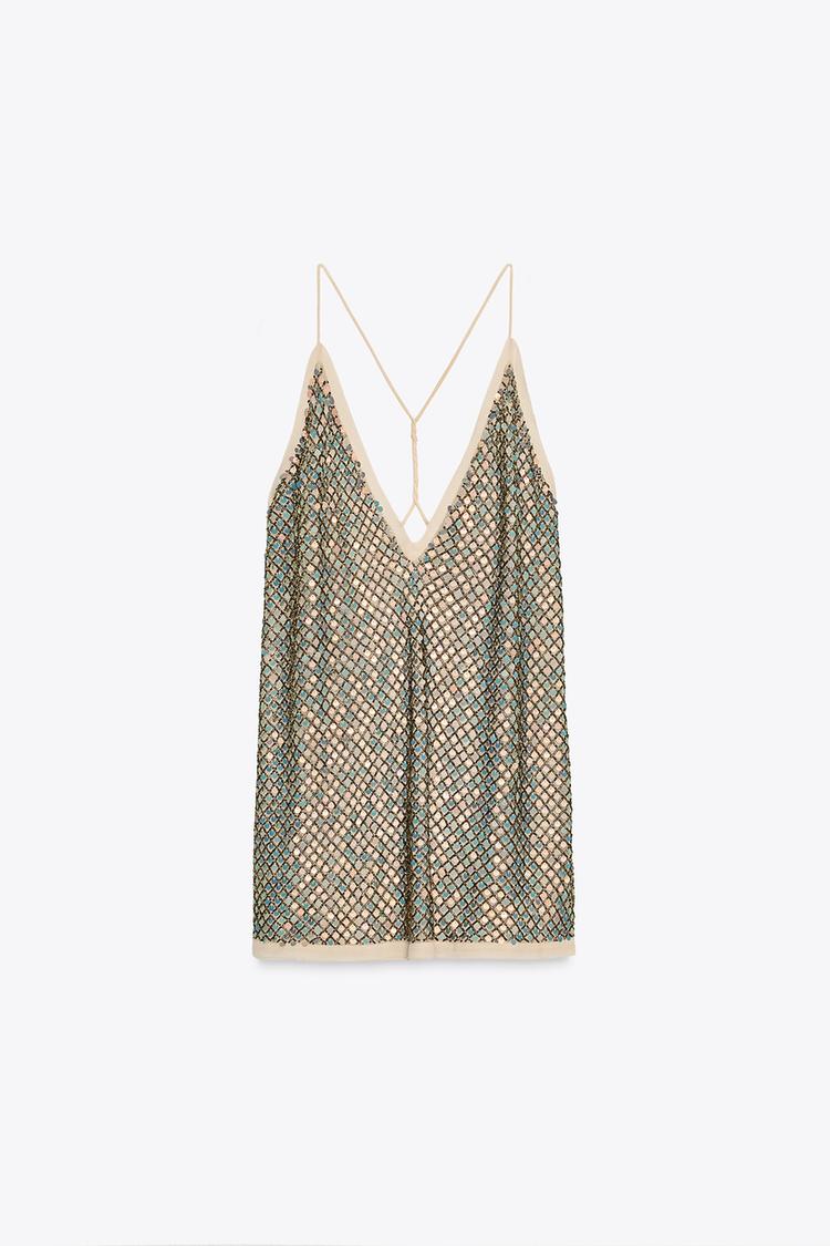 ZW COLLECTION LIMITED EDITION SEQUIN STRAP TOP