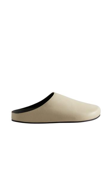 MINIMALIST LEATHER CLOGS - White by Zara