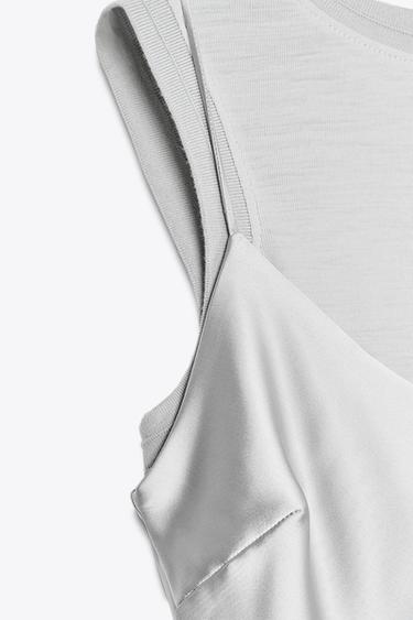 ROBE SATINÉE BIMATIÈRE LAINE - Grisâtre de Zara - Image 6