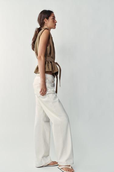 GILET CROISÉ À CEINTURE - Kaki de Zara - Image 3