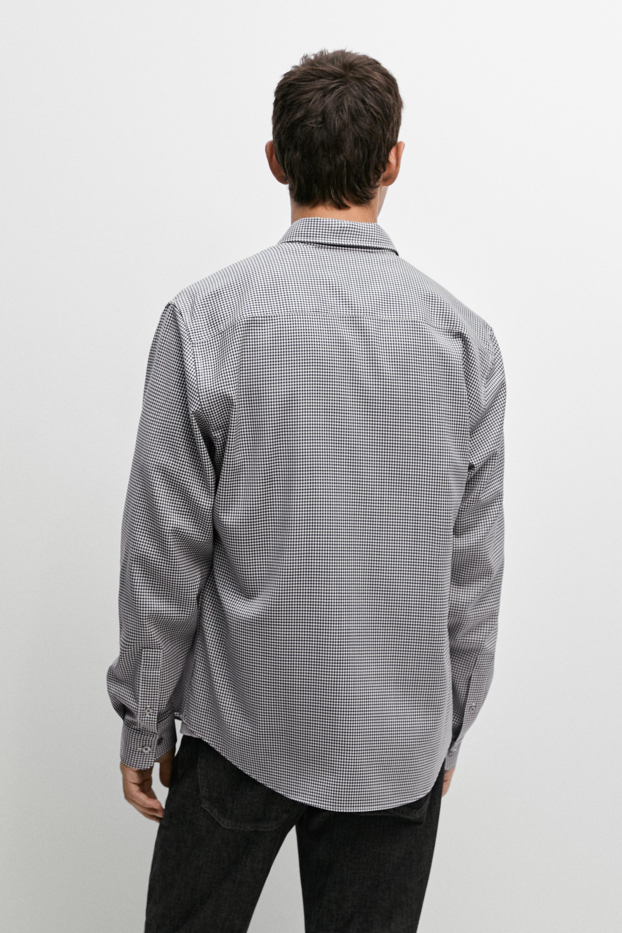 100% wool regular fit check shirt