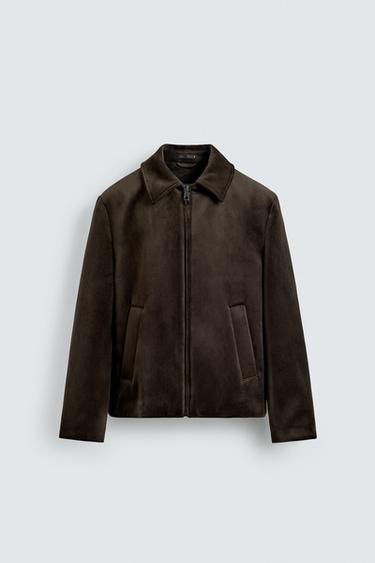 REGULAR FIT VELVET JACKET - Chocolate by Zara - Image 6