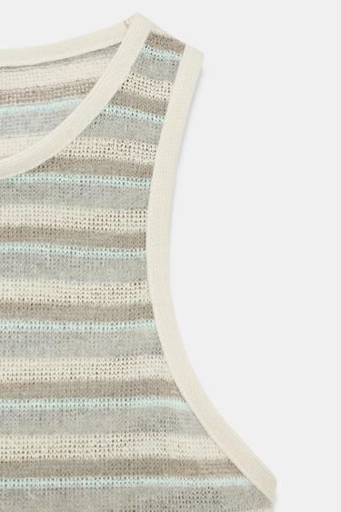 STRIPED SLEEVELESS TOP - Blue by Zara - Image 9