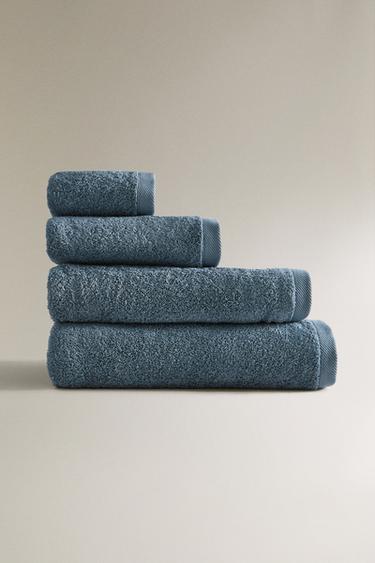 (500 GXM²) PLAIN COTTON TERRY BATH TOWEL - Mid-blue by Zara