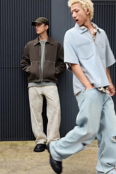 BAGGY FIT JEANS - Printed by Zara