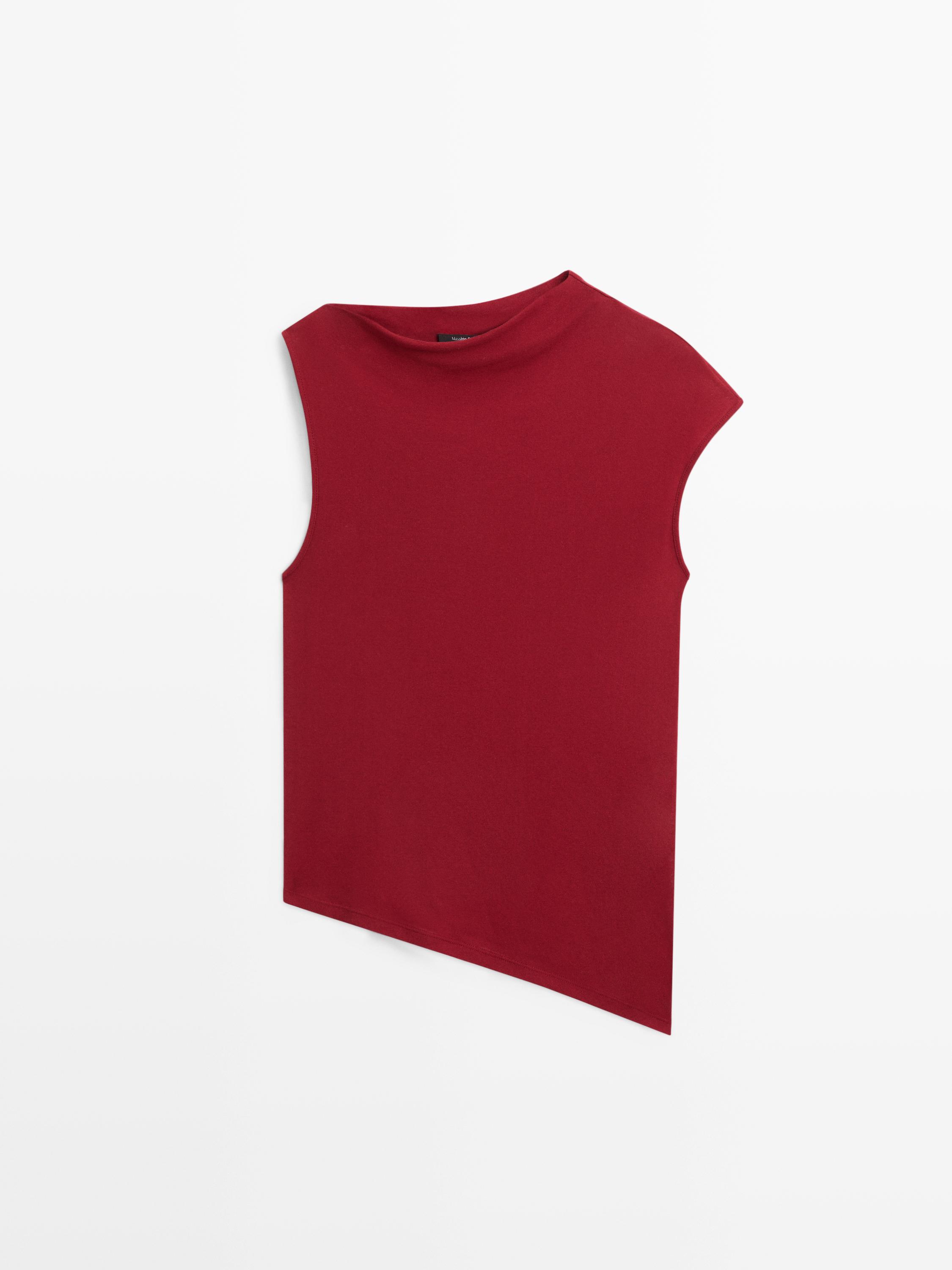 Top détail asymétrique 100 % coton
