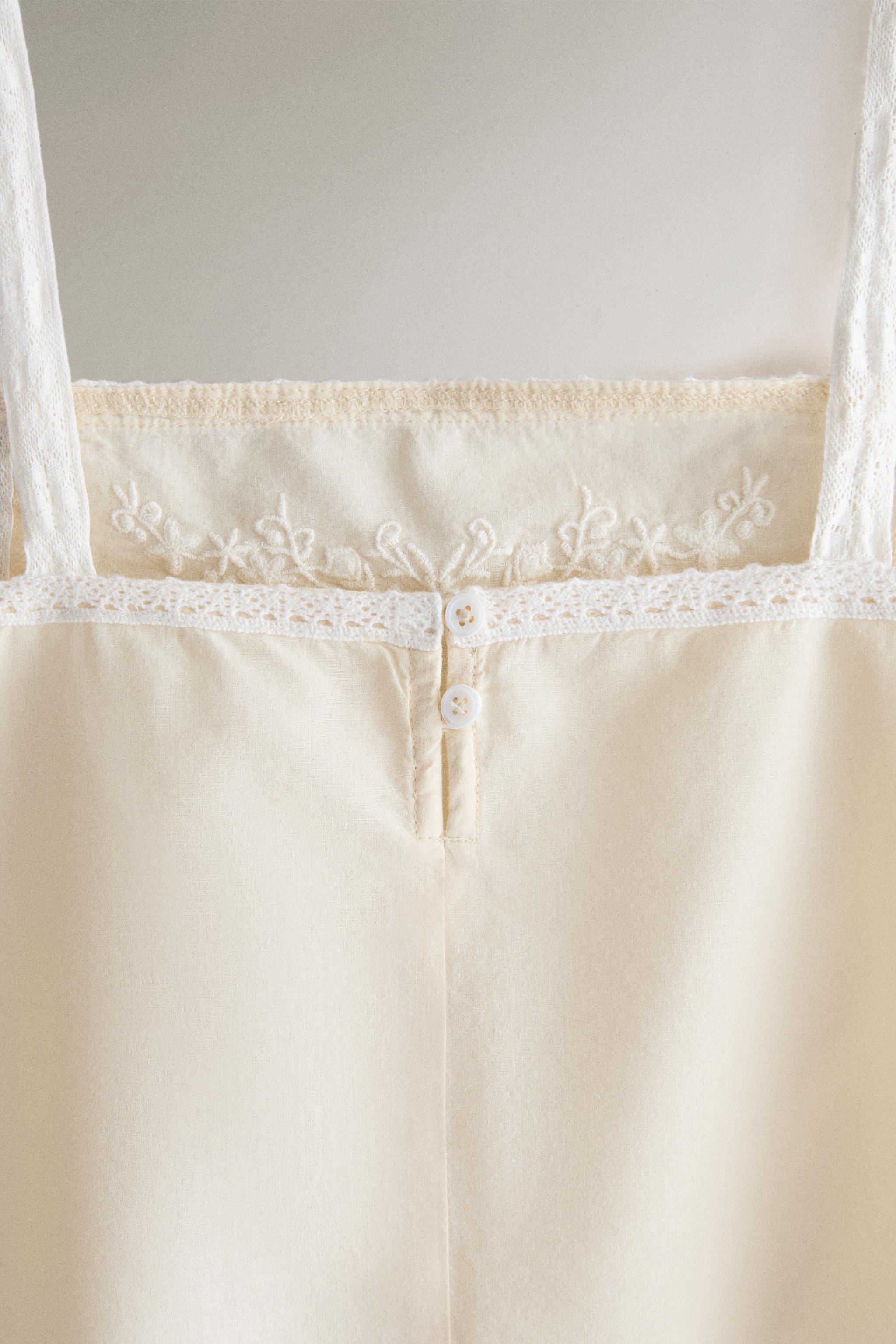 LACE-EMBROIDERED COTTON TOP