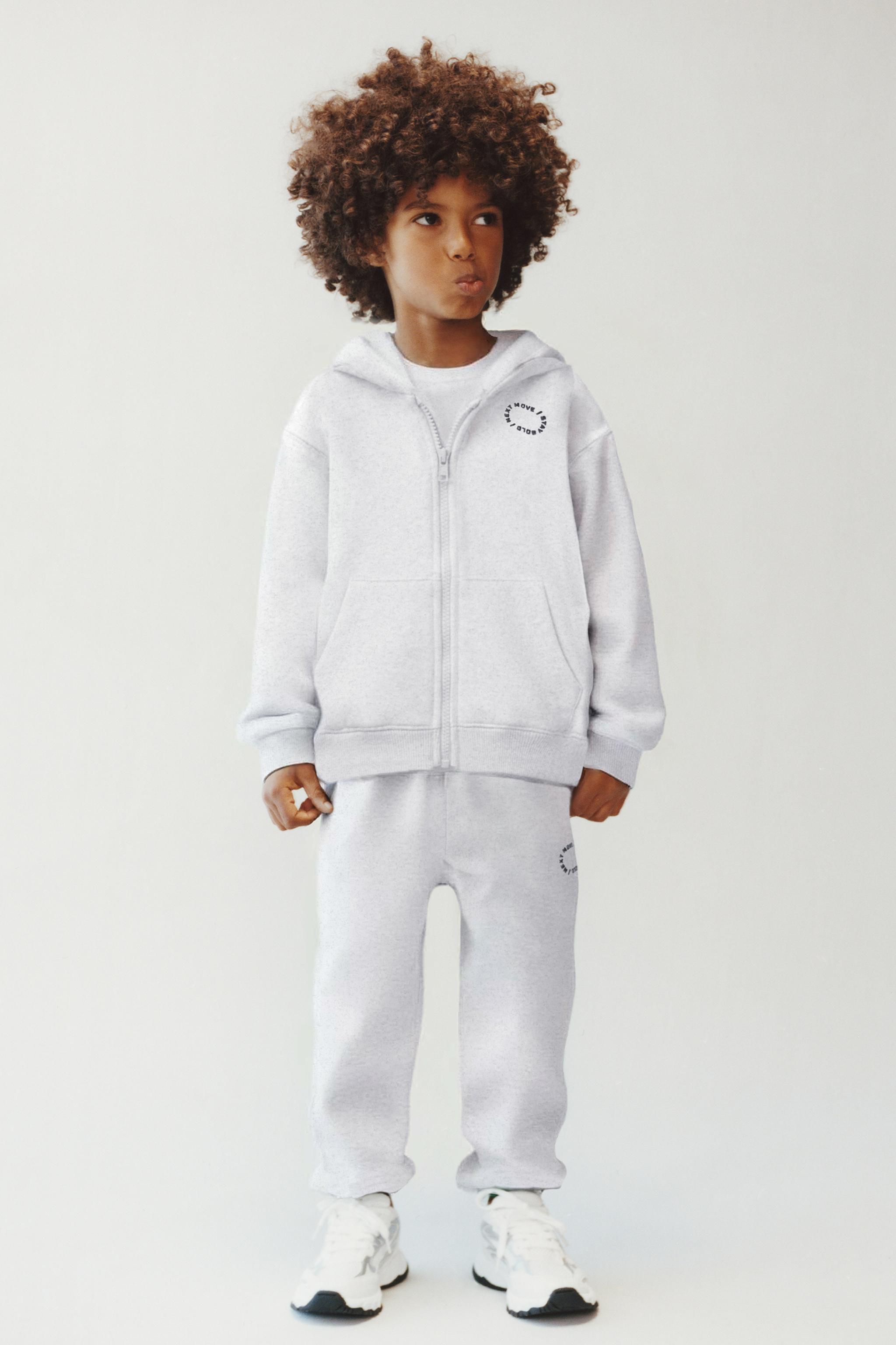 BASIC TEXT ZIP-UP SWEATSHIRT - Gray marl | ZARA United States