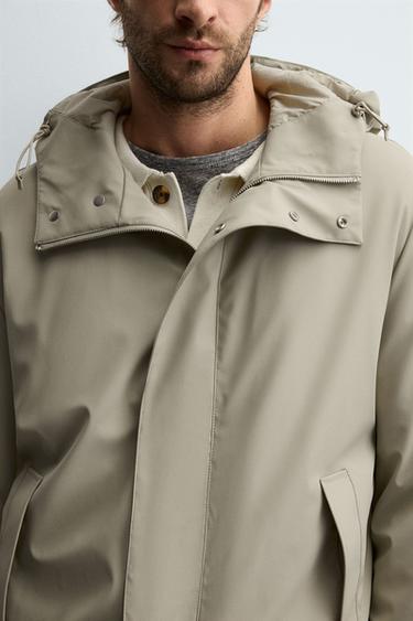 PARKA EFFET GOMME AVEC CAPUCHE - Sable de Zara - Image 4