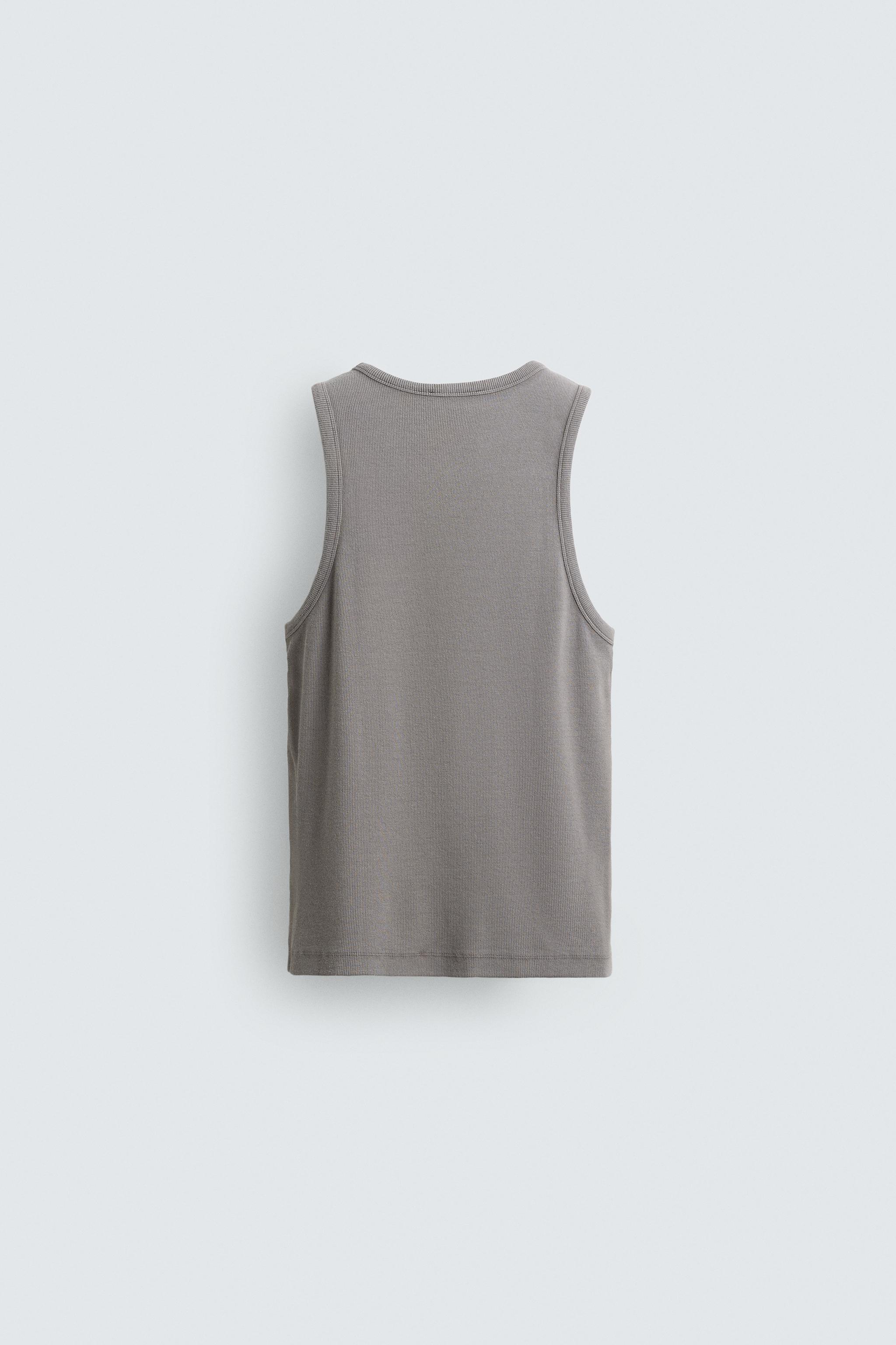 ウォッシュド リブ タンクトップ - ダークブラウン | ZARA Japan / 日本