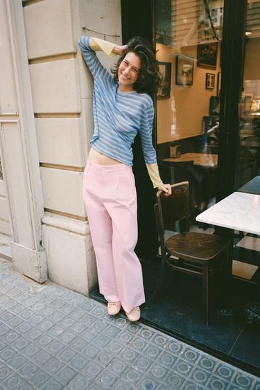 БРЮКИ ЧИНОС С ЗАЩИПАМИ — РОЗОВЫЙ от Zara