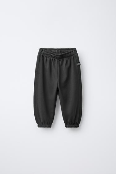 Zara TWO-PACK OF PLUSH JOGGER PANTS WITH LABEL - Matte green - Image 0