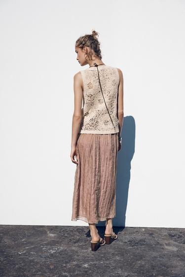 TOP CROCHET SANS MANCHES - Corde foncé de Zara - Image 5