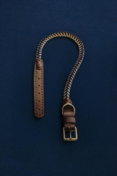 Zara TWO-TONE ROPE DOG COLLAR - Blue