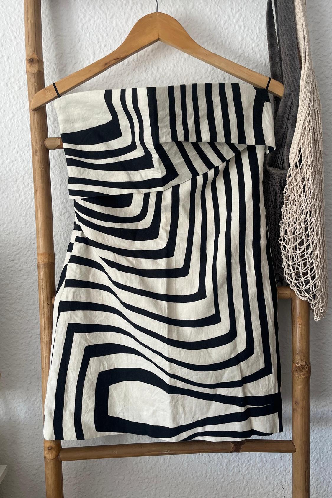 LINEN BLEND PRINTED SHORT DRESS