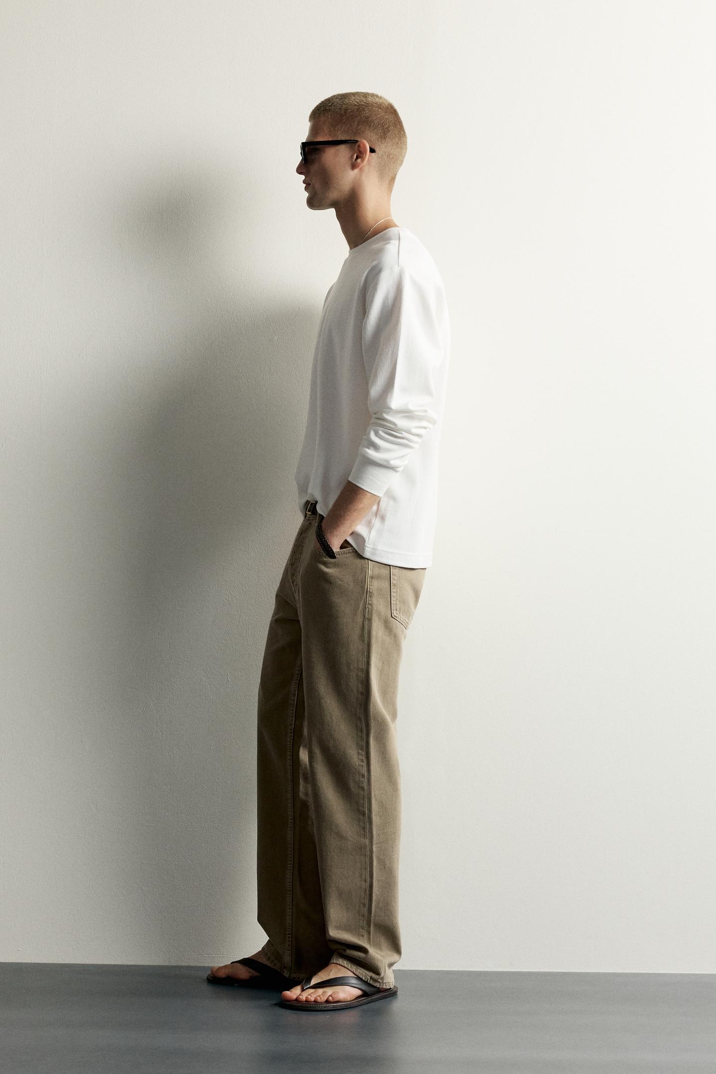 Мужская футболка Zara Textured Relaxed Fit, цвет: Белый — фото 4