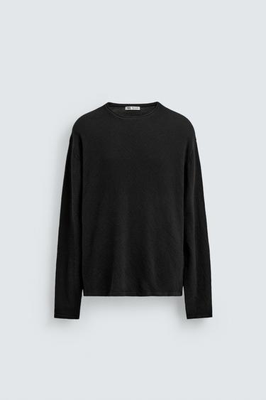 JERSEY RELAXED FIT ESTRUCTURA - Negro de Zara