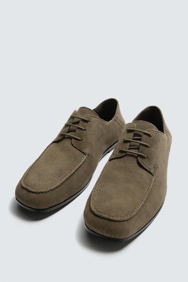 CASUAL LEATHER SHOES - Taupe Grey by Zara - Image 4