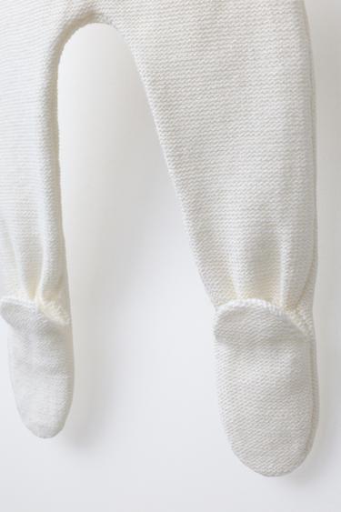KNITTED LEGGINGS WITH BOW - Light ecru by Zara