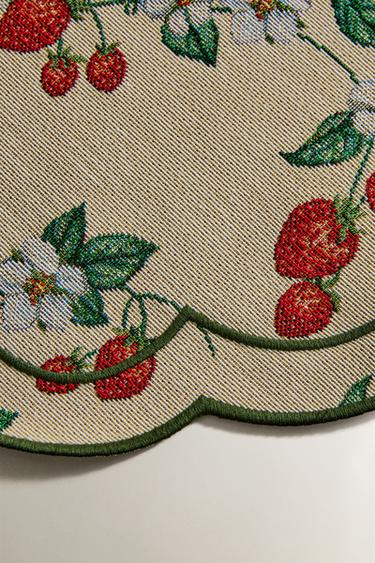 STRAWBERRY JACQUARD PLACEMAT - Green by Zara - Image 2