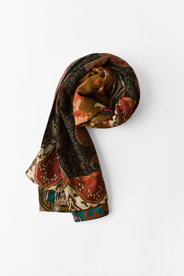 منديل مطبع بنقشة بيزلي - متعدد الألوان by Zara